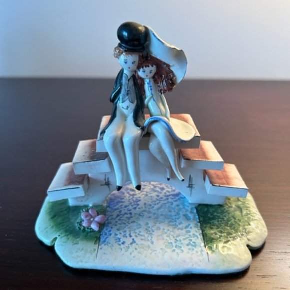 LINO ZAMPIVA MULTICOLORED PORCELAN FIGIRINE OF COUPLE IN LOVE - Picture 2 of 7